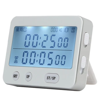 

YS-255 Dual Screen Display Timer Alarm Clock Tomato Timer Silent Vibration 99 Hour Timer Digital Minute Stopwatch