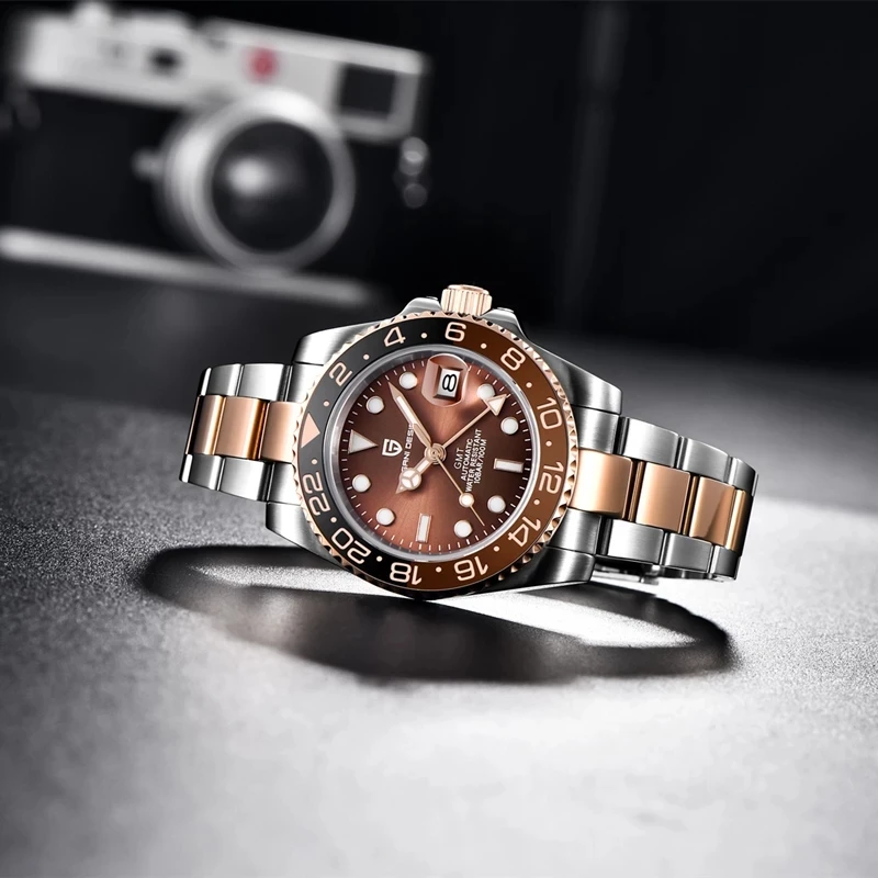 40mm Luxury Men Mechanical Wristwatch Stainless Steel GMT Watch Sapphire Glass Men Watches Reloj Hombre mechanical watch