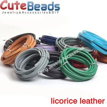 

10*6mm 25CM/String Multicolor Real Licorice Leather Cords Supplies wire/cord women Bracelet Bracelets jewelry making DIY