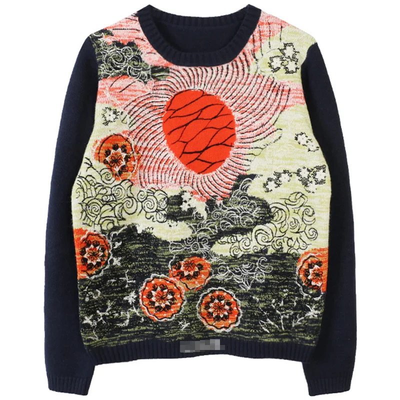 

GRUIICEEN Vintage New Brand Embroidery Floral Pattern Sweaters Autumn Long Sleeve Ladies Sweaters Knit Pullovers Streetwear