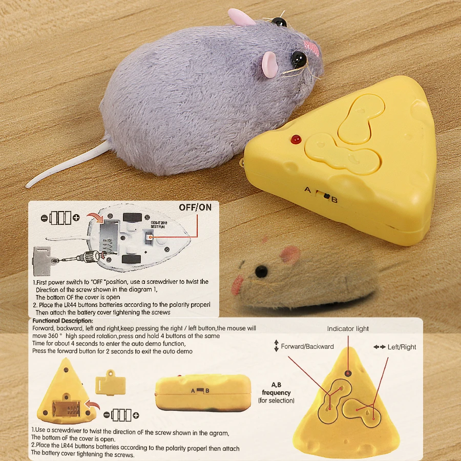 Rats Télécommandé, Souris Telecommande Pour Chat, Souris Pour Chat, Souris Chat Jouet, Souris RC Électronique Sans Fil, Jouet RC Fausses  Souris