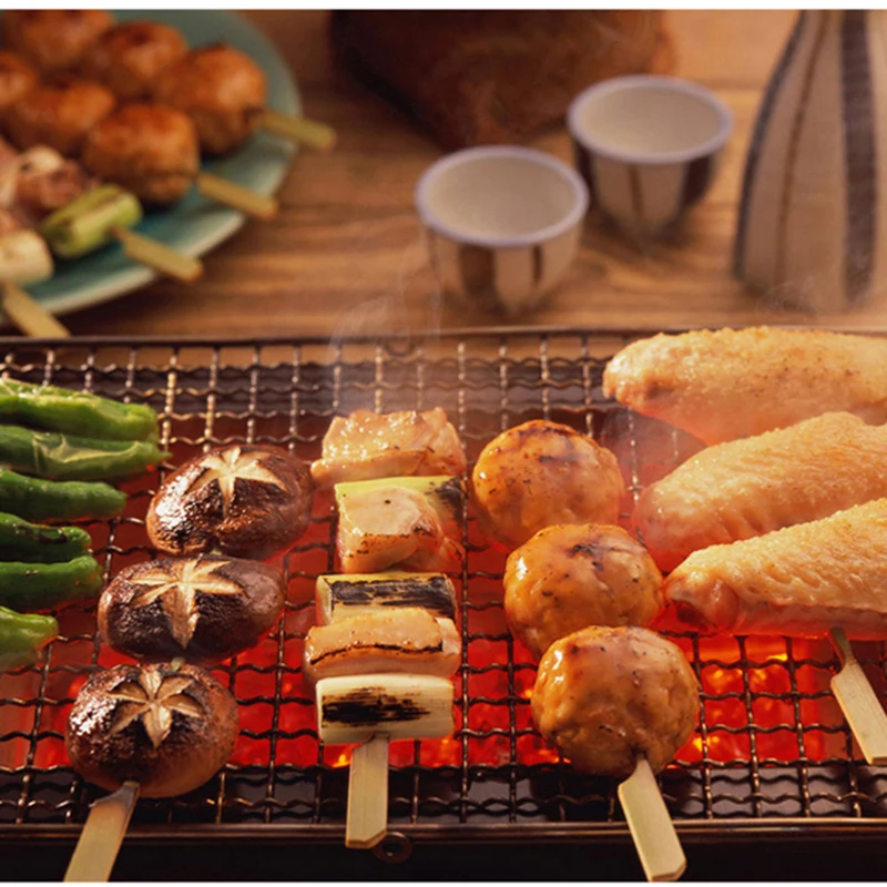 D2 BBQ Non-Stick Grilling Basket Grill Mesh Mat Meat Vegetable Steak Picnic Party Barbecue Tool Heat Resistant Grill Sheet Liner bbq basket grill oven accessories