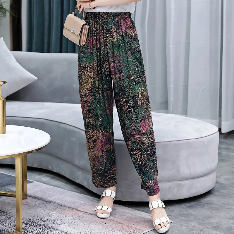 Брюки женские свободные с завышенной талией классические повседневные