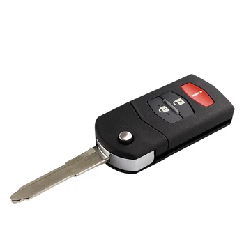 Keyforkess2/3/4 pulsanti portachiavi a distanza Fob Shell Flip pieghevole per Mazda 2 3 5 6 M6 MX5 CX5 CX7 CX9 RX8 con testa chiave lama non tagliata - YIQIXIN 2 3 4 pulsanti portachiavi a distanza Fob Shell Flip pieghevole per Mazda 2