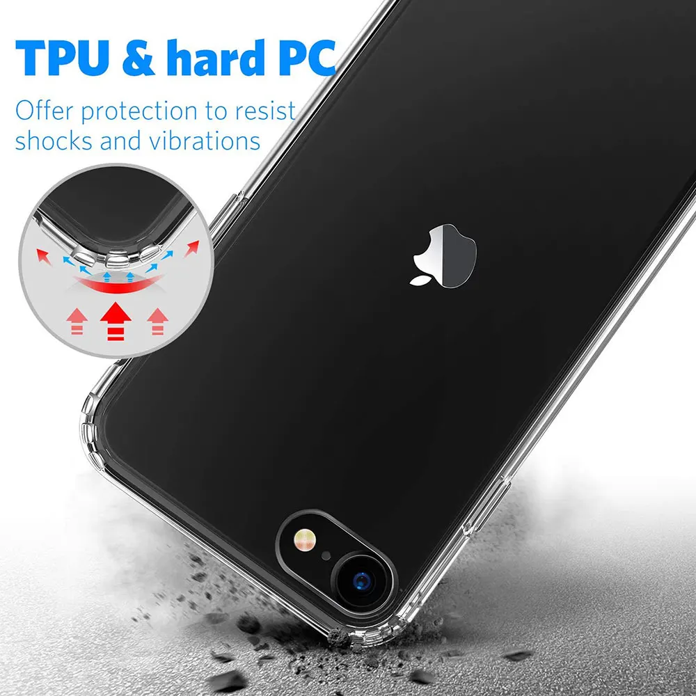 Clear Hard Case For Apple Iphone Se 7 8 Plus Hybrid Back Cover For Iphone 11 Pro Max 13 12 Mini X Xs Xr 11pro 6s Accessory Phone Case Covers Aliexpress