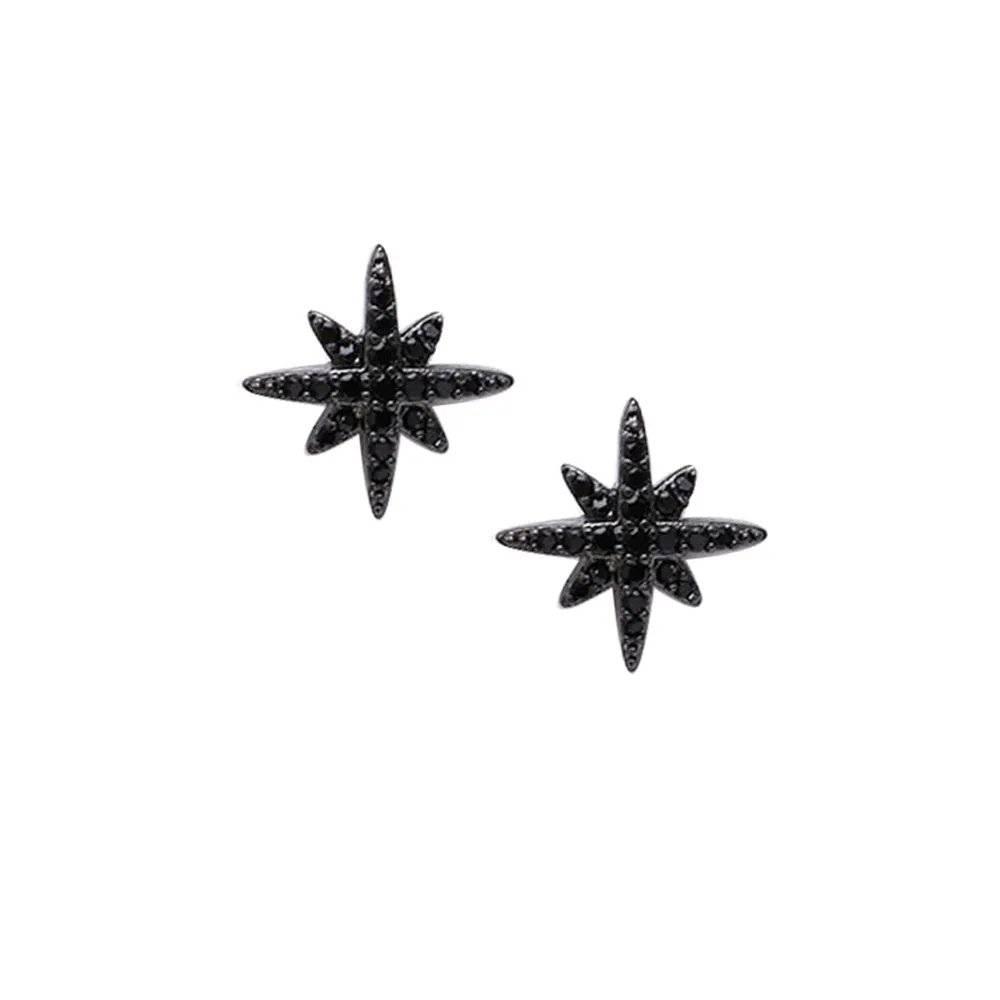

New Shining Rhinestone Earrings Six-pointed Inlay Stud Earring For Women Valentine's Day Gift