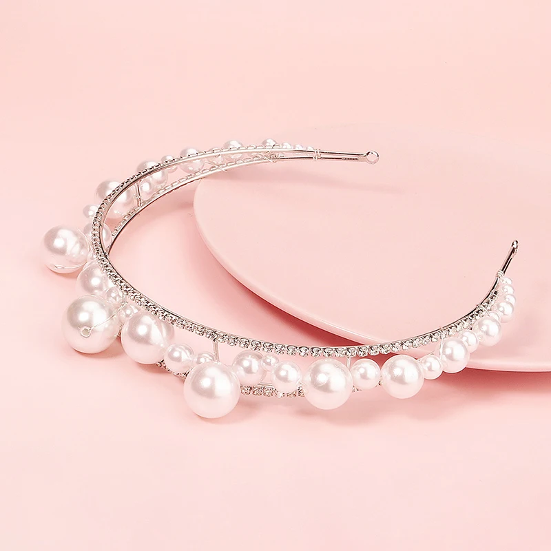 QYY Bridal Hairband Pearl Headband for Women Hair Accessories Party Headbands Tiaras and Crowns Headpiece Hair Jewelry Gifts