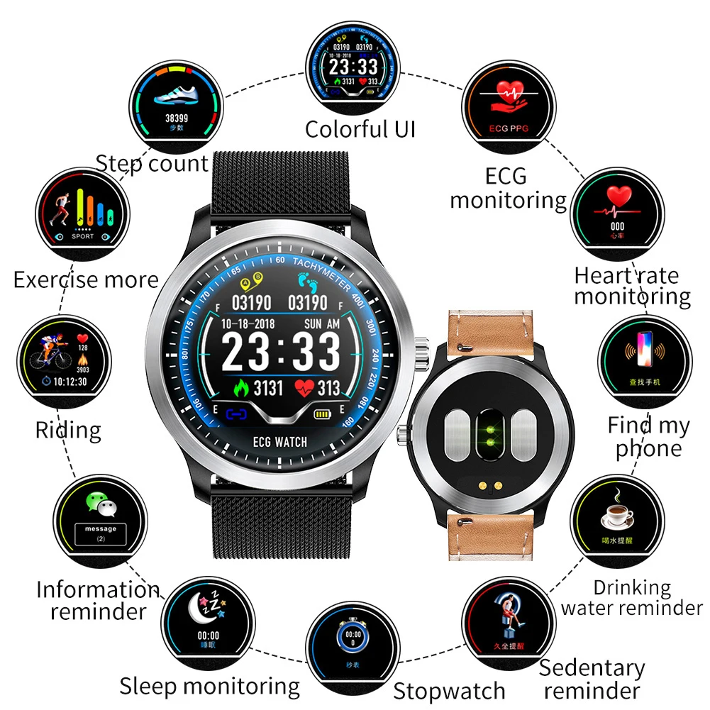 Новые смарт-часы для мужчин IP67 Водонепроницаемый кровяное давление Smartwatch монитор сердечного ритма Спортивный Браслет Модные женские для Android IOS