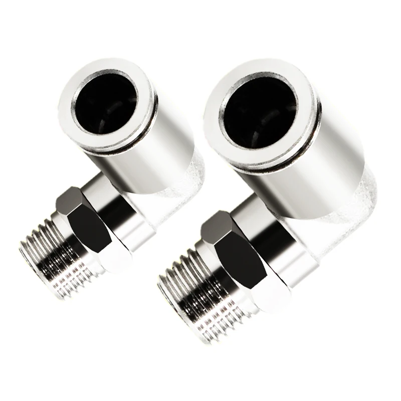

100PCS Fitting PL4/6/8/10/12mm Pneumatic Connector Series All Copper Nickel-Plated Trachea Pneumatic Quick Pug Right Angle Elbow