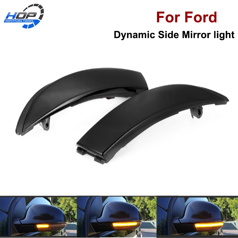

Flowing Turn Signal Light LED Side Wing Rearview Mirror Dynamic Indicator For Ford Foucs MK2 MK3 Mondeo KUGA Fiesta B-max