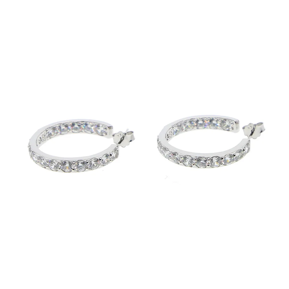 Серьги женские классические с фианитом сверкающие ювелирные украшения круглыми