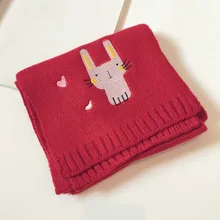 Осенне-зимний вязаный детский шарф, модный корейский стиль, мультяшное кольцо «кролик», шарф для мальчиков и девочек 31