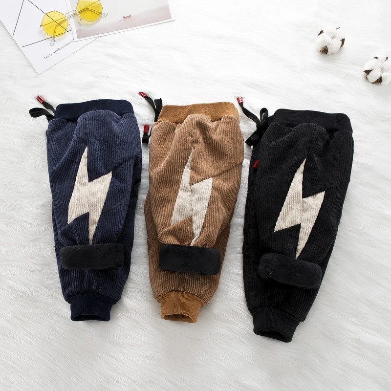 Brown lightning Детские штаны брюки для мальчиков и девочек осенне-зимняя одежда новые спортивные штаны хлопковые детские штаны - Цвет: Brown lightning