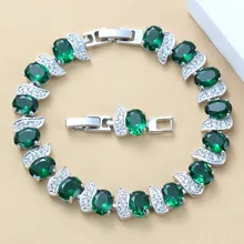 925 пробы Серебряный AAA+ Качественный Зеленый Изумрудный браслет, ювелирные изделия для здоровья для женщин, шкатулка для ювелирных изделий SL89