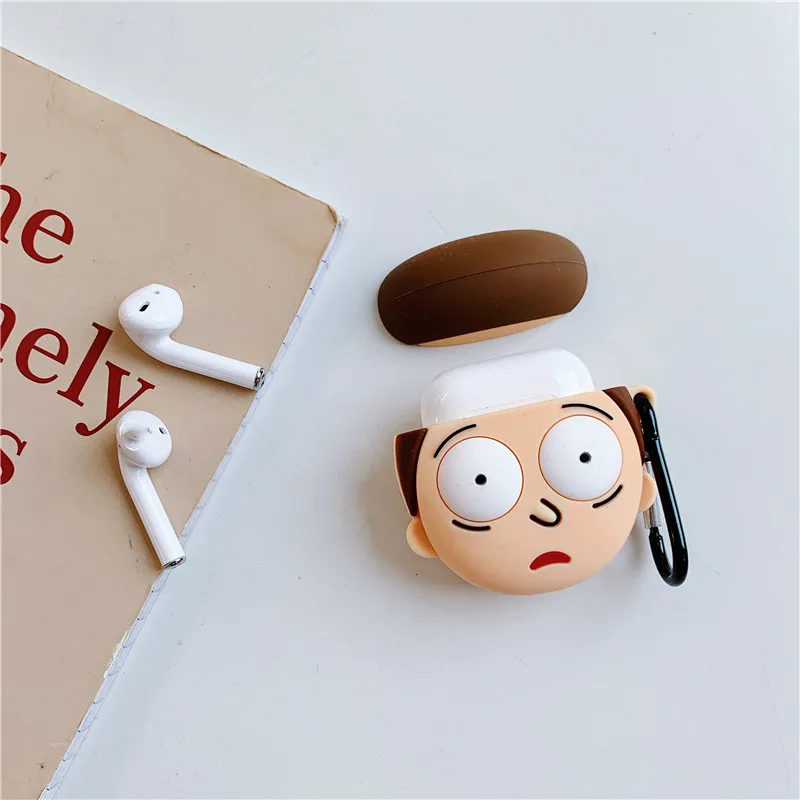 Беспроводные bluetooth-наушники с изображением Рика и Морти, милый 3D чехол для Apple AirPods, силиконовый чехол для зарядки