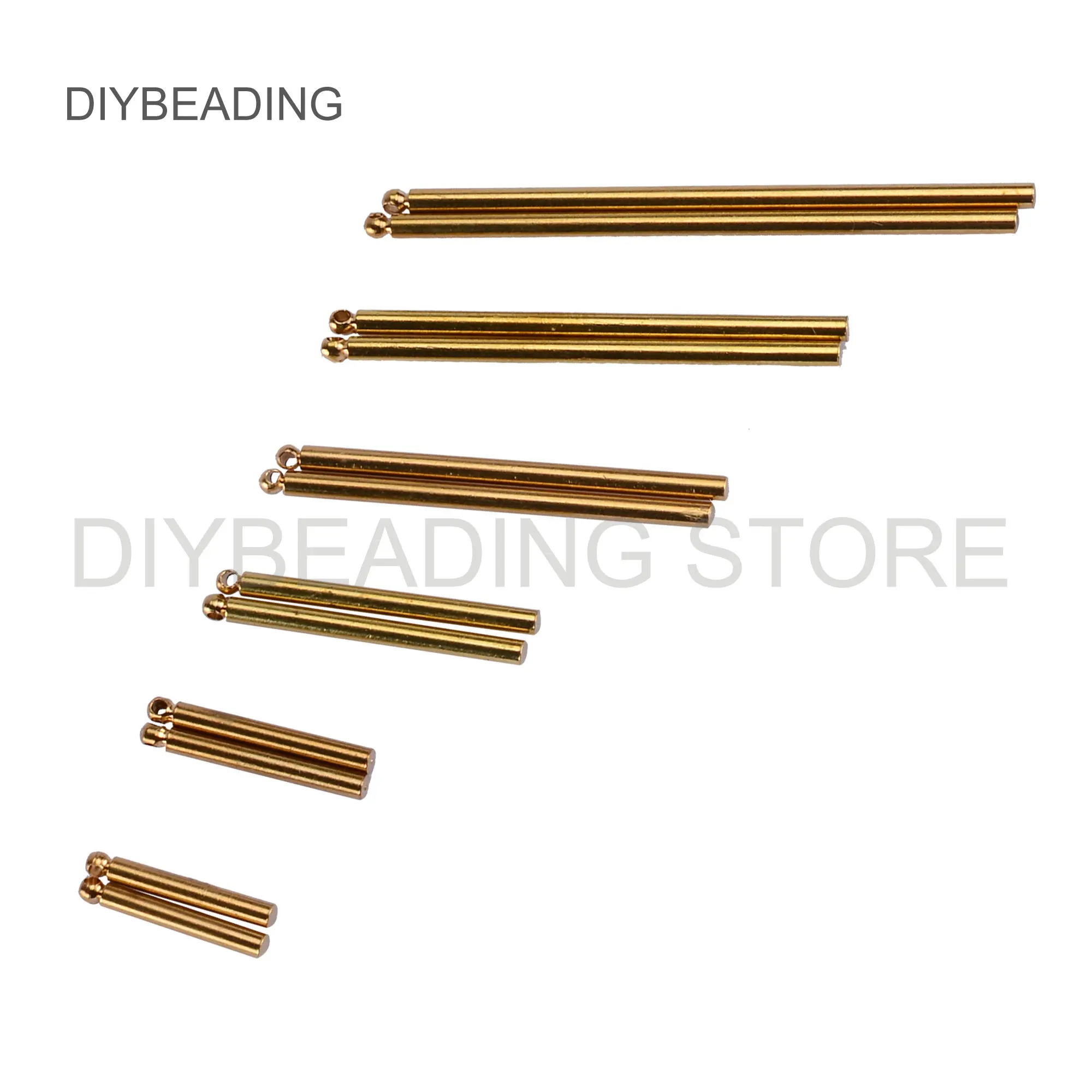 50-100 Pcs Brass Round Tube Bar Pendant for Earring Necklace Making 15mm 18mm 25mm 35mm 40mm 50mm Bulk Metal Findings