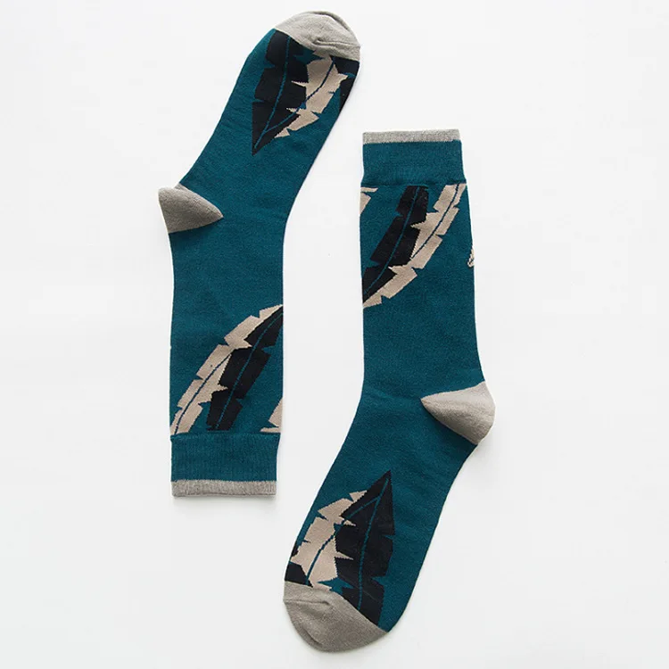 Осень-зима, стильные уличные счастливые мужские носки, сочетающиеся цвета, большие размеры, мужские носки в стиле хип-хоп, хлопковые подарки для мужчин 102103 - Цвет: 05