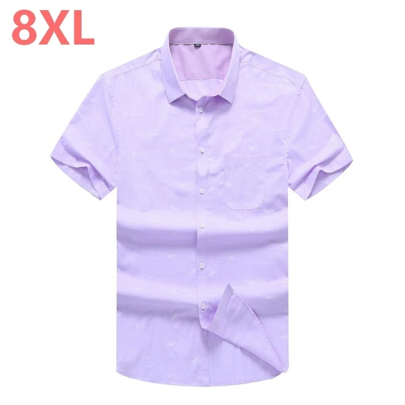 Большие размеры 10XL 8XL 6XL 5XL летняя мужская рубашка высокого качества с коротким