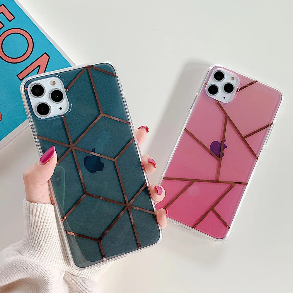 Роскошный геометрический чехол для телефона iPhone 11 Pro Max XR XS X 6 6S 7 8 Plus