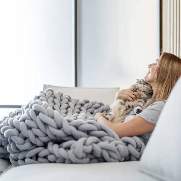 Массивное вязаное вручную одеяло из толстой пряжи, похожее на шерсть, полиэстеровое объемное вязаное одеяло s, зимнее плотное объемное теплое одеяло для дивана