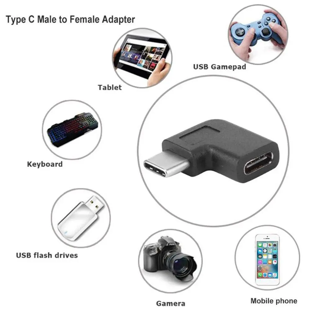 Usb-c Usb 3,1 type C адаптер «Папа-мама» черный дизайн изысканно и легко использовать 90 градусов под прямым углом