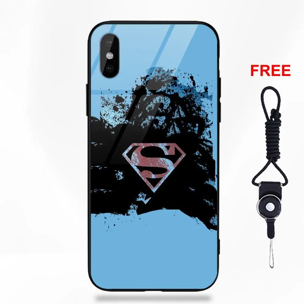 Новое поступление Супермен логотип стиль жесткий для Apple iPhone 5 5C 5S SE 6 6S 7 8 Plus X XS Max XR Силиконовый ТПУ оправа закаленное стекло Капа