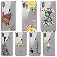 Funny Cartoon Cute printing Clear soft silicone TPU Phone Cases Cover For Apple iPhone X 5