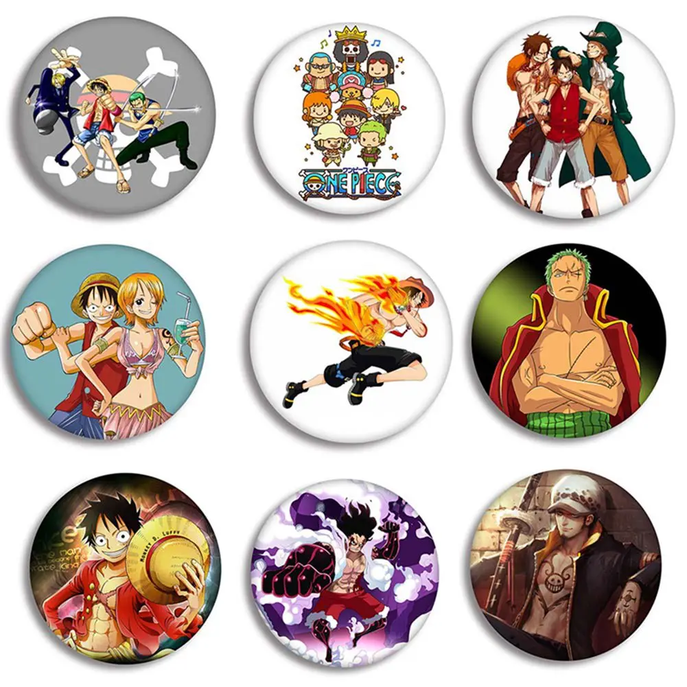Monkey D. Luffy Brooch Cosplay Badge Pin Back Anime Roronoa Zoro Tony Tony Chopper Nami