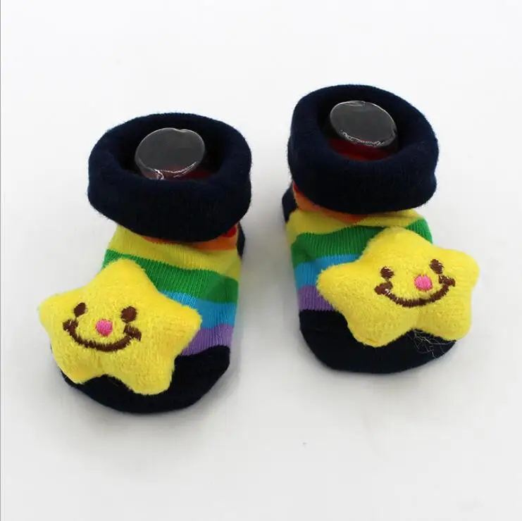 Противоскользящие хлопковые носки для маленьких мальчиков и девочек; ботинки; обувь с рисунками животных для новорожденных 0-12 месяцев - Цвет: 11