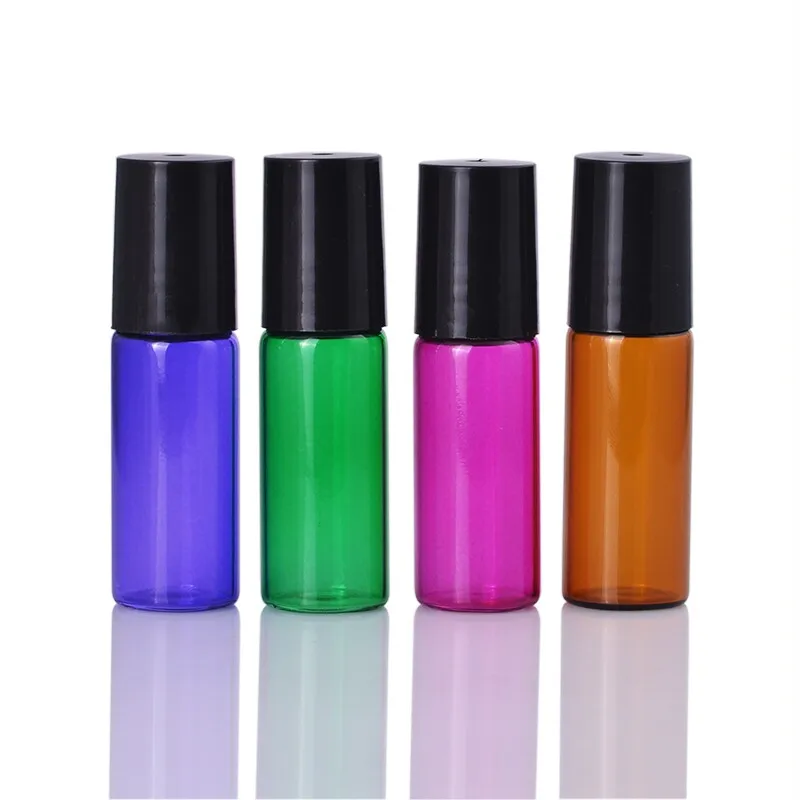 

5ml Colorful Empty Roller Bottle with Stainless Roller Ball for Essential Oil ,Perfumes ,Essence