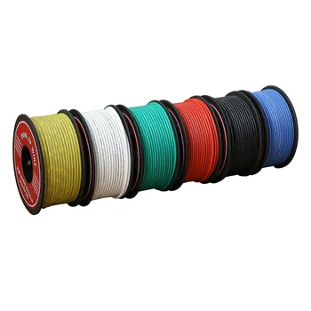 

40/45 m Electrical Wire UL3132 24AWG Soft Silicone Insulator Stranded Hook-up Wire Tinned Copper 300V 6 Colors for DIY Toys Lamp