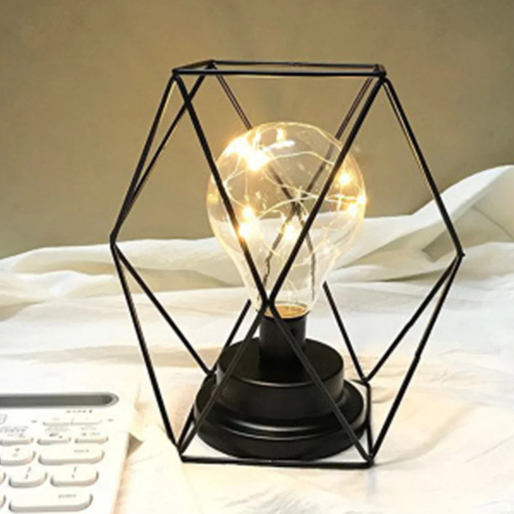 Copper Wire Bedside Night Lamp Luminous Gift Props Kids Table Diamond Home Decoration Removable Led Battery Powered Festival