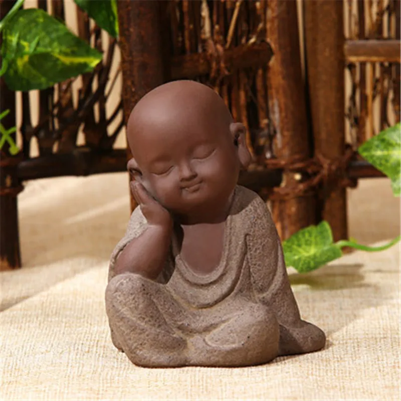 Статуи Будды маленький монах цвет песок керамика домашний клуб геомантическое