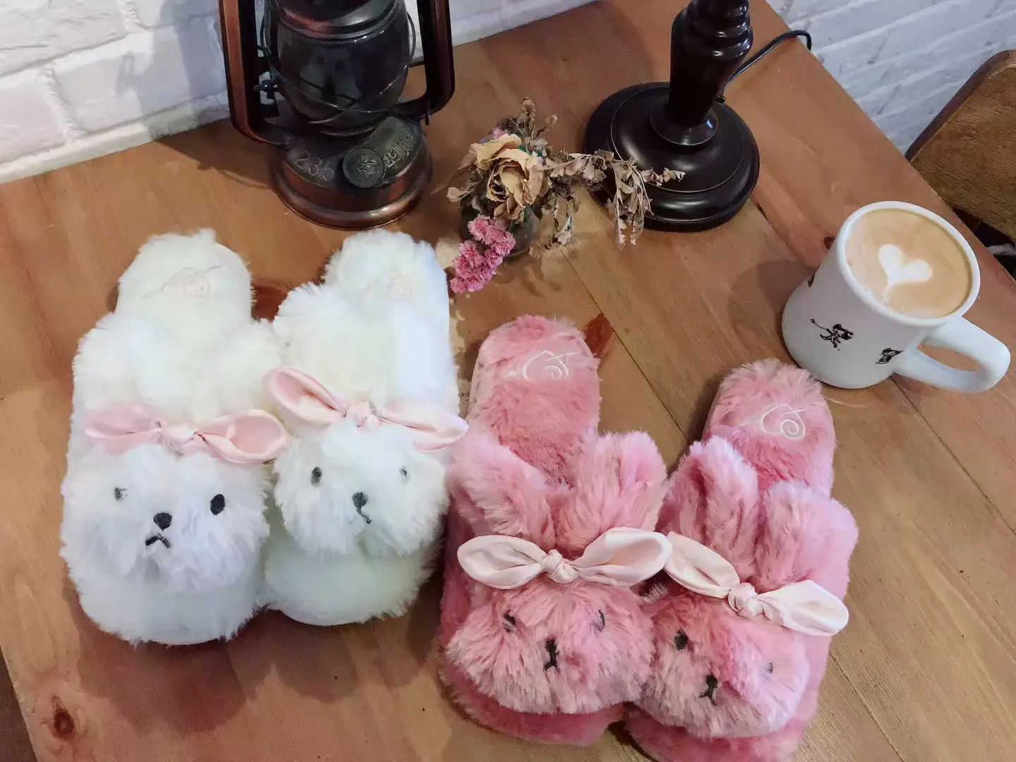 

New Style Cute GIRL'S Series Rabbit Head Closed-toe Peep-Toe Slipper Autumn And Winter Warm Anti-slip Floor Slipper WOMEN'S Shoe
