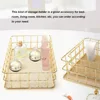 S L Size Storage Basket Golden Iron Storage Basket Multifunctional Wire Mesh Desktop Storage Organizer for Home Wicker Supplies 3