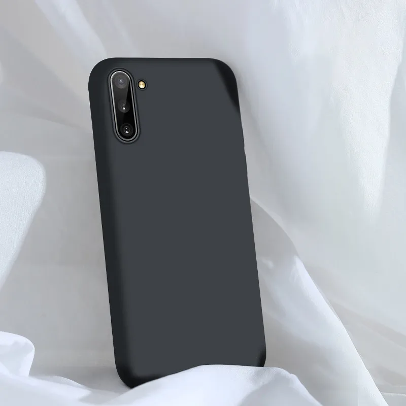 Чехол Note 10 Plus для samsung Galaxy Note 10 Plus, противоударный жидкий силикон, чехол для samsung Note 10 Plus 10+ Note10, чехол - Цвет: Black
