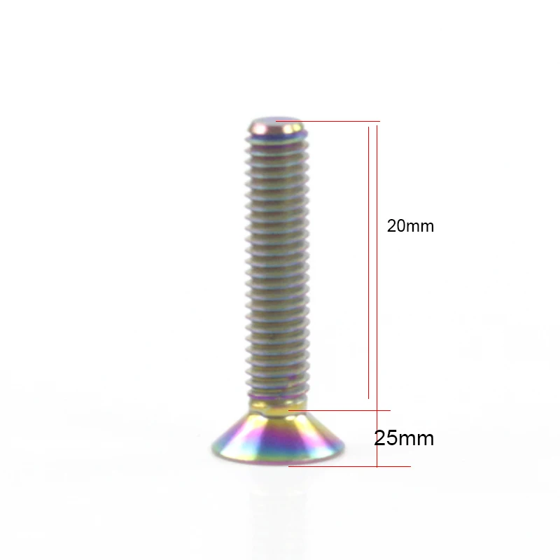 Type: Rainbow/Thread Dia: M6x18mm BOL-68526 6 Pcs M6x16 18 20 25mm with Washer Ti Titanium Bolts and 1 Pc M6x35mm Taper Head Titanium Screws Bolts Bicycle Parts- 