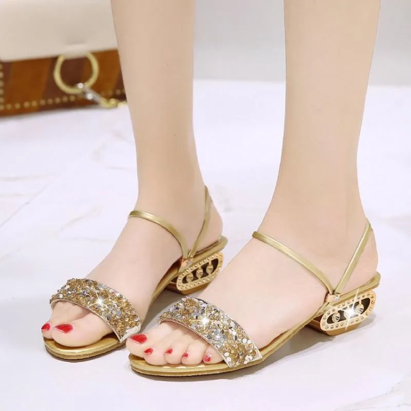 

Summer New Style Two-wear Transparent Sandals, Ladies High Heels, Glittering Sandals And Slippers, Feminine Ladies Party Shoes
