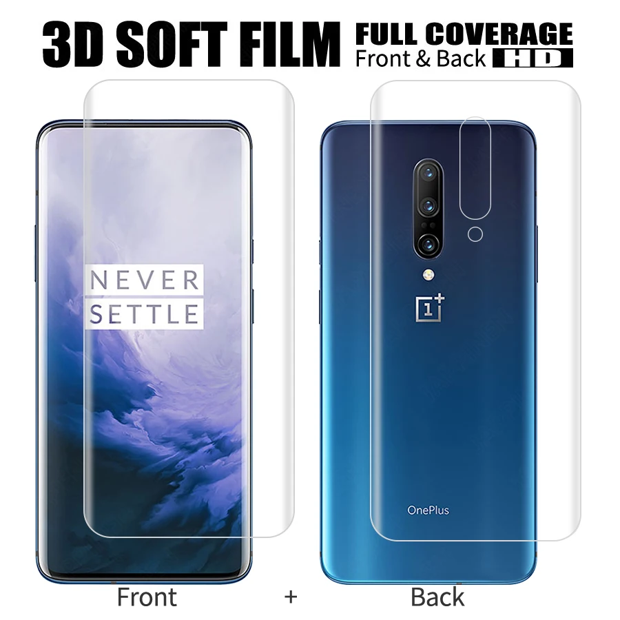 Гидрогелевая Передняя Задняя пленка для Oneplus 7T 7 Pro, Защита экрана для OnePlus 7T 7, Гидрогелевая пленка из мягкого ТПУ, не стекло