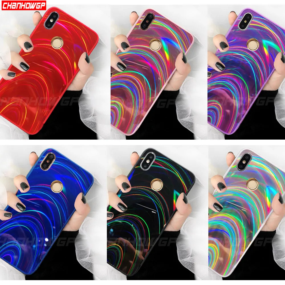 Роскошный зеркальный чехол для Huawei P Smart Plus Y5 Y6 Y7 Y9 2019 P20 P30 Lite Радужный силиконовый
