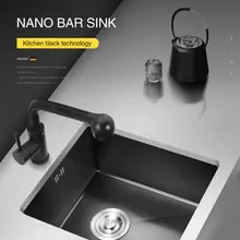 ELEVEN Черная кухонная мойка нанометр Antibac