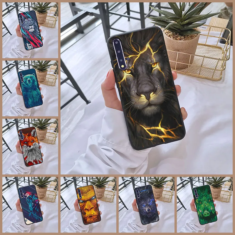 Чехол-накладка для Huawei Honor V20 8S 8A Pro 10i 20i 20 Lite силикон с изображением волка медведя |