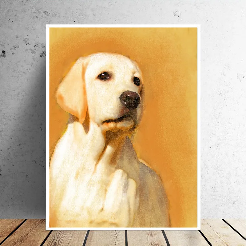 YUMEART Nordic Style Pet Dog Animal Canvas Art Prints Painting Posters Funny Cartoon Wall Pictures Kids Room Decoration | Дом и сад