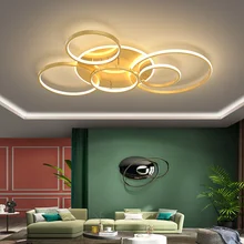 Lampadari moderni a LED in oro nero illuminazione per soggiorno sala studio lampade da interno dimmerabili salotto Foyer lustri Lampadario apparecchio