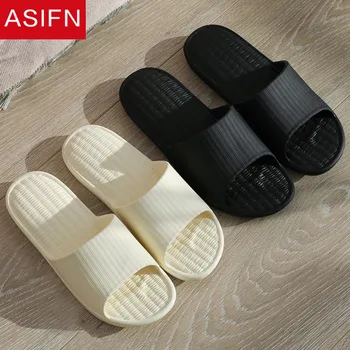 

ASIFN Men's Slippers Bathroom Eva Plastic Summer Male Slippers Female Shoes Deodorant Not Black Soft Bottom Couple Flip Flops