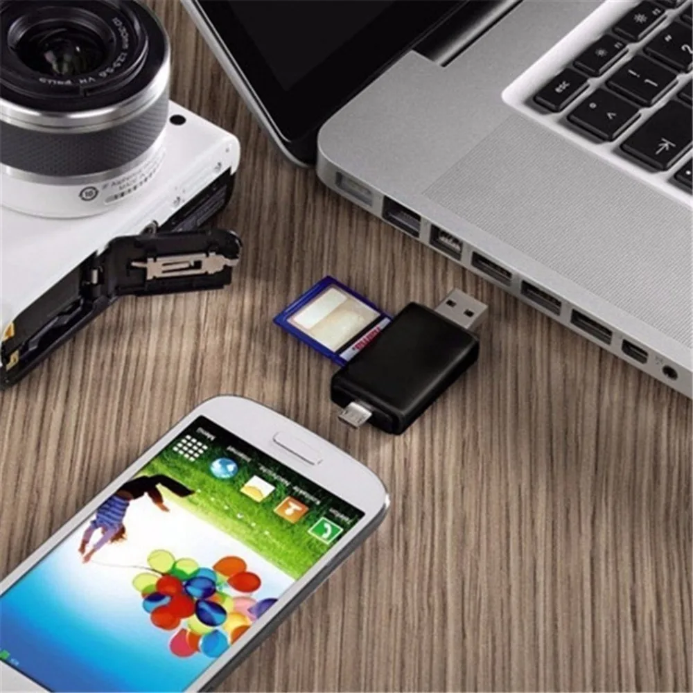 Многофункциональный Смарт OTG кард-ридер высокоскоростной USB 2,0 SD Micro-SD кард-ридер USB адаптер для Android телефона компьютера