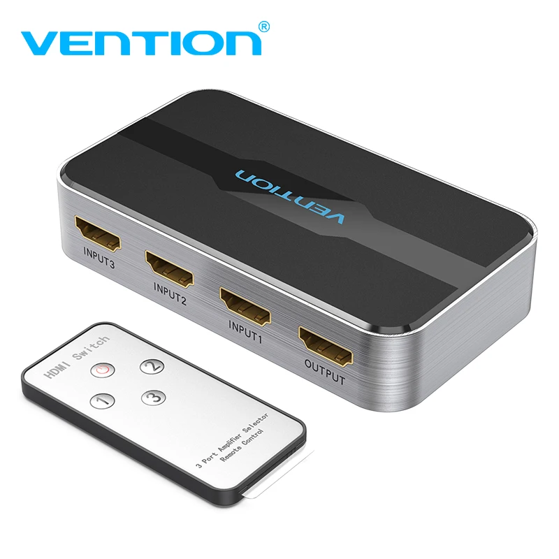 Vention HDMI переключатель 4K 3 в 1 выход HDMI2.0 коммутатор сплиттер с пультом дистанционного управления для PS4 PC tv Xbox 2,0 HDMI адаптер