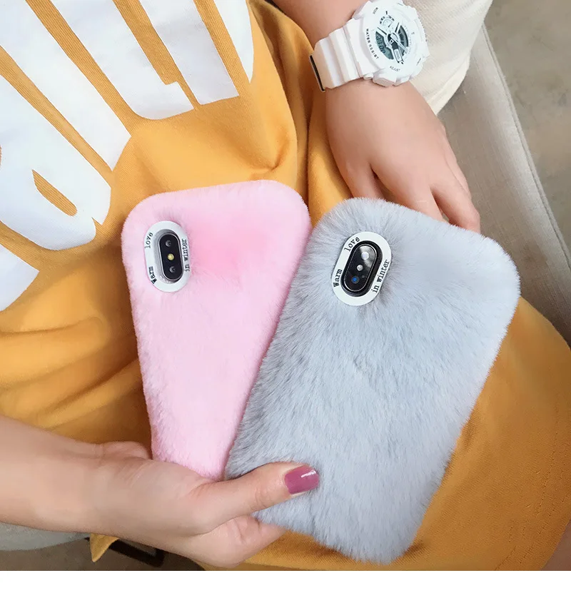 Роскошный пушистый мягкий чехол из искусственного меха для iPhone 11 pro max 6 6s 7 8 Plus X XR XS