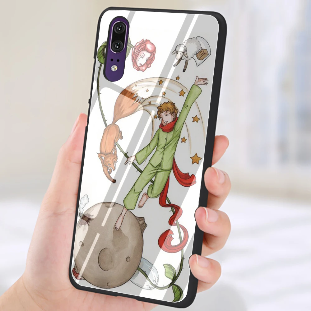 Маленький принц акварельное искусство закаленное стекло чехол для телефона huawei P10 P20 P30 Lite Pro P Smart
