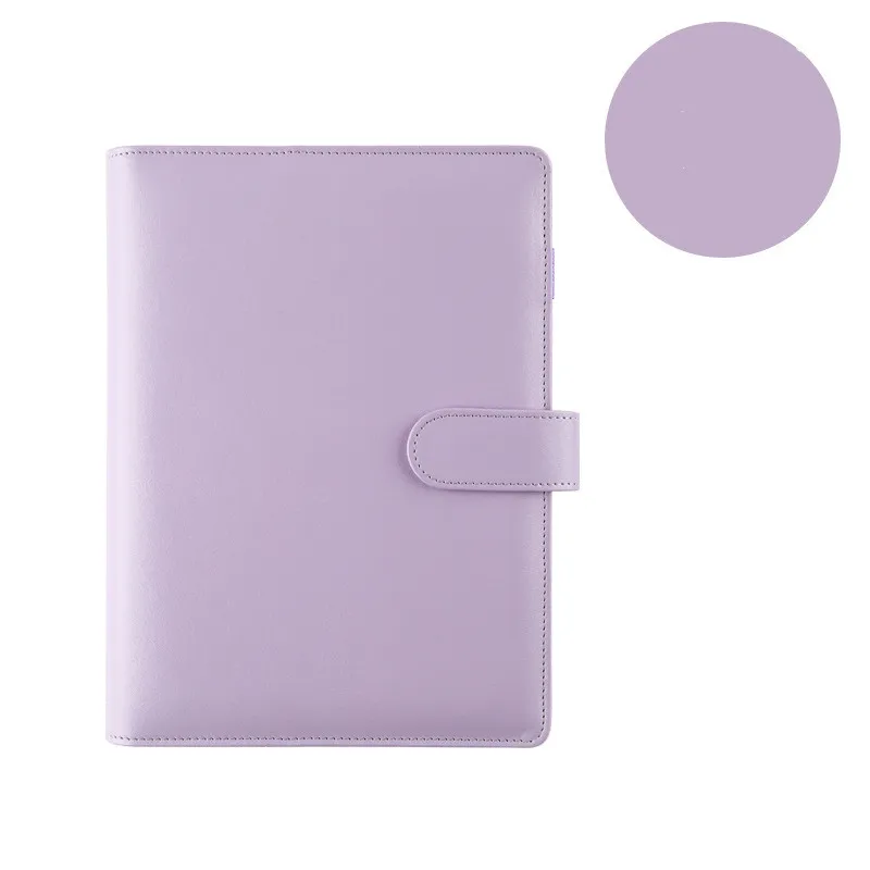 Vibrant Macaron Color Leather 6-Ring Binder Notebook Cover